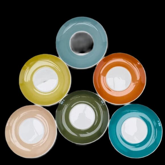 Vintage Suzie Cooper Wedgwood Snowdrops Demitasse Cups & Saucers Set of 6 - Picture 16 of 16